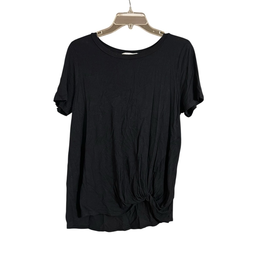 Green Envelope Knot Front Black Size Small Short Sleeve Tee
